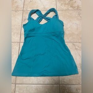 Nancy Rose Performance Strappy Sz 4 Stretch Built in Bra color turquoise